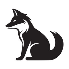Obraz premium fox silhouette clipart on a white background, isolated, vector