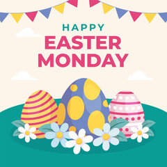 Happy Easter Monday illustration vector. Vector eps 10