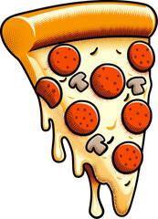 A slice of pizza cartoon food illustration icon