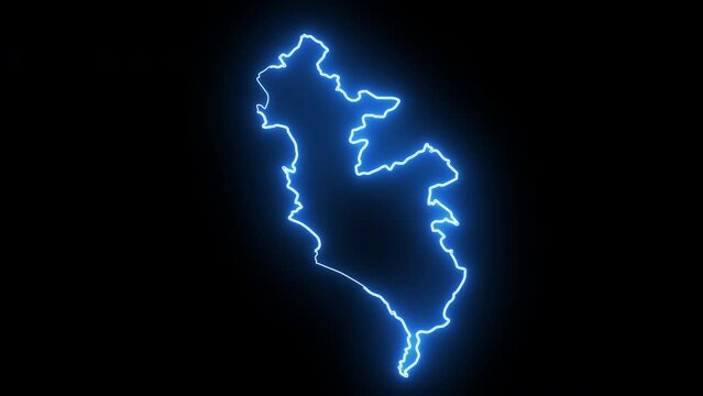 map of Lima in peru with glowing neon effect