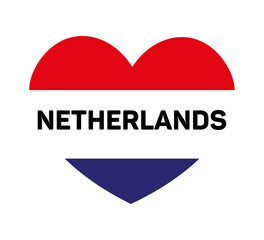 Netherlands flag in heart shape, vector design