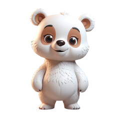 Fototapeta premium 3d rendering of cartoon bear on Isolated transparent background png. generated with AI