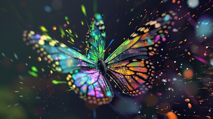 "A Colorful Butterfly Flying Through the Air"

