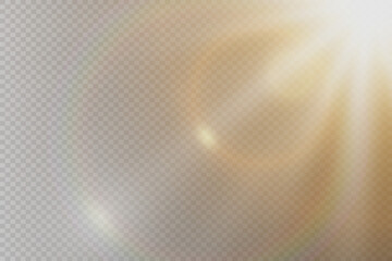 Special lens flash, lighting effect. The flare flashes with rays of light. On a transparent background. © Hanna
