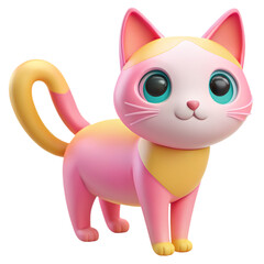 Beautiful 3D Cat in Multicolor