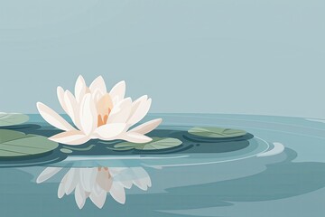 An enchanting illustration of a lotus flower illuminated in a mystical pond, evoking a sense of wonder and tranquility.