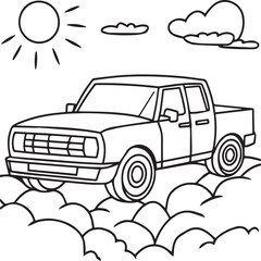 Vehicles coloring pages for coloring book. Vehicles outline vector