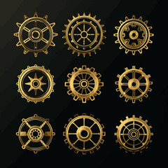 Gear icon vector set. clockwork illustration sign collection