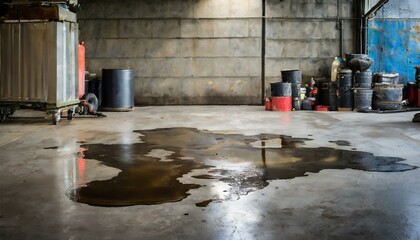 Oil stain in the garage floor

