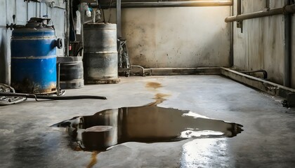Oil stain in the garage floor

 - obrazy, fototapety, plakaty