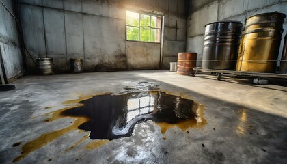 Oil stain in the garage floor

