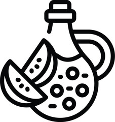 Cider vessel icon outline vector. Natural apple beverage. Acidic fruity drink