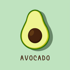 Avocado illustration, vector design for fashion, card, poster prints