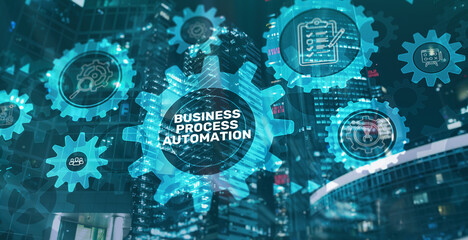 Obraz premium Futuristic Business Process Automation Innovation Technology concept