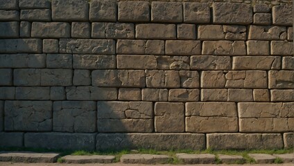 Damaged stone wall