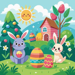 Easter Day Vector Graphics Vibrant Designs for Festive Celebrations