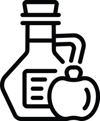 Apple cider vinegar icon outline vector. Fruit acidic extract. Natural liquid bottle