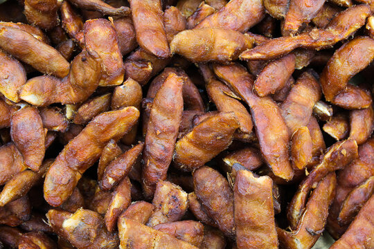 Tamarind fruits close-up view 