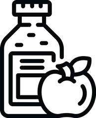 Cider vinegar infusion icon outline vector. Apple drink bottle. Natural fruit extract beverage