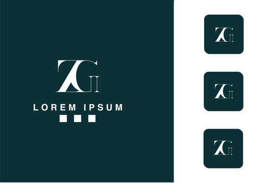 ZG, GZ, Z, G, Abstract Letters Logo Monogram