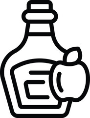 Cider receptacle icon outline vector. Apple vinegar bottle. Bio natural drink