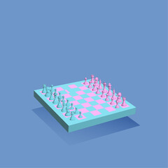 3d Chess blue and pink