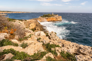 amazing view of coastline in Porto Cristo, Mallorca, Spain