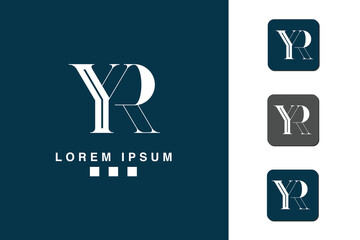 YR, RY, Abstract Letters Logo monogram