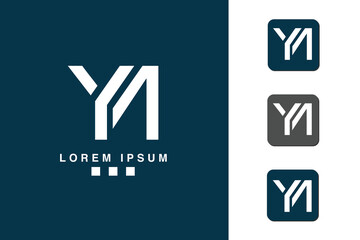 YM, MY, Abstract Letters Logo Monogram