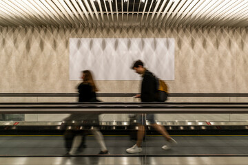 Modern style photo of commuting passengers in the airport, Mallorca, Spain