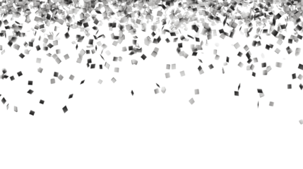 Silver confetti falling, cut out