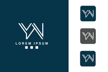 YW, WY, Y, W, Abstract Letters Logo monogram