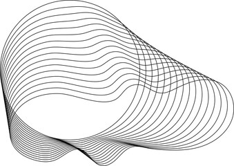 Circle flowing wavy lines blending shape. Technology design element