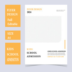 Flyer brochure template for Kids back to school education admission layout design