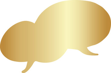Golden speech bubble icon, chat, talk, messenger