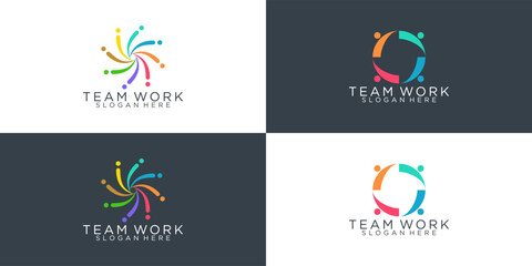 collection abstract luxury people family and human logo template. symbol for teamwork