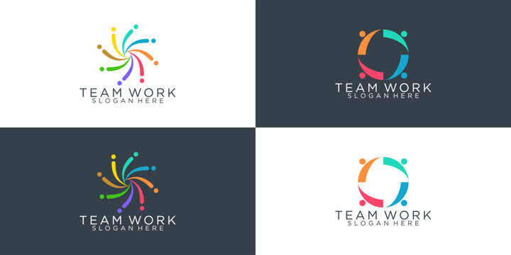 collection abstract luxury people family and human logo template. symbol for teamwork