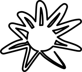 Sun drawing icon. Hand drawn set