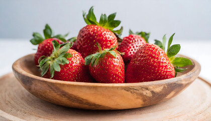 Strawberries in White Bowl: Fresh and Vibrant Summer Fruits