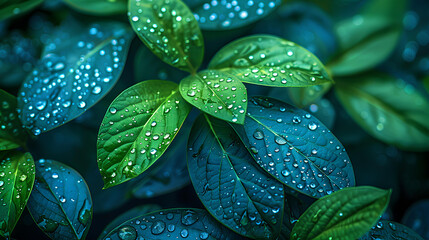 dew on the leaves
