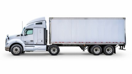 White background with a cargo truck