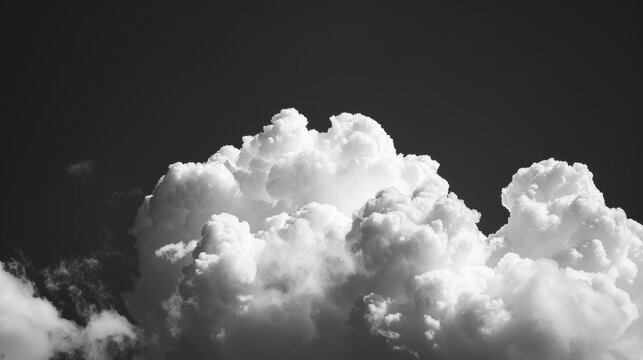 An isolated white cloud against a black background