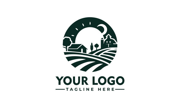 Simple Farmer Logo - Silhouette Style for Farming or Agriculture Business
