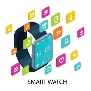 Digital smart watch vector image post design