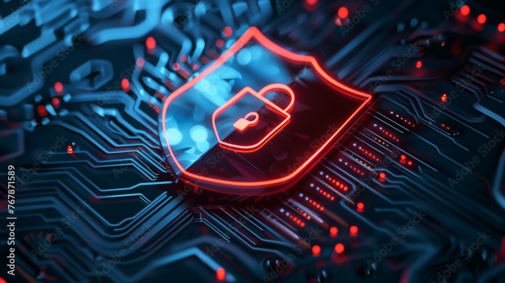 Aufkleber Icon representing the Shield Protection in a Cyber Security System...
