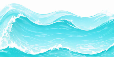 Seamless wave water ocean soft blue curve line background. Water  ocean wave white and soft blue aqua, teal texture. Vector sea, wave, water background.