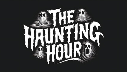 The text "The hunting hour" t shirt design