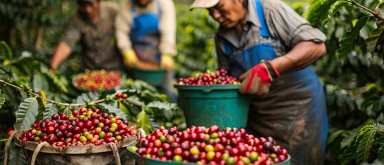 In Guatemala, coffee is harvested on coffee plantations