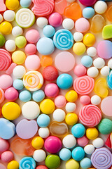 Fototapeta na wymiar Vibrant Assortment of Delicious and Colorful Candies on a Pristine White Background