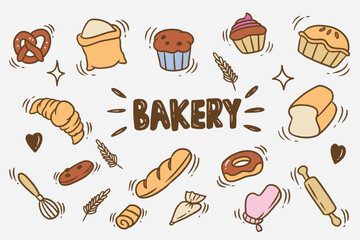 sets of bakery good for design